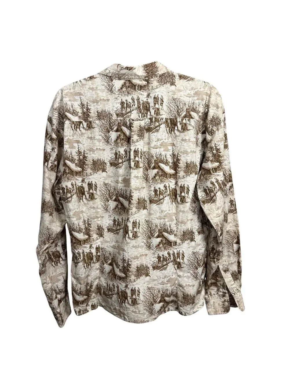 Vintage 90s Banana Republic Safari Toile Print‎ Shirt Medium